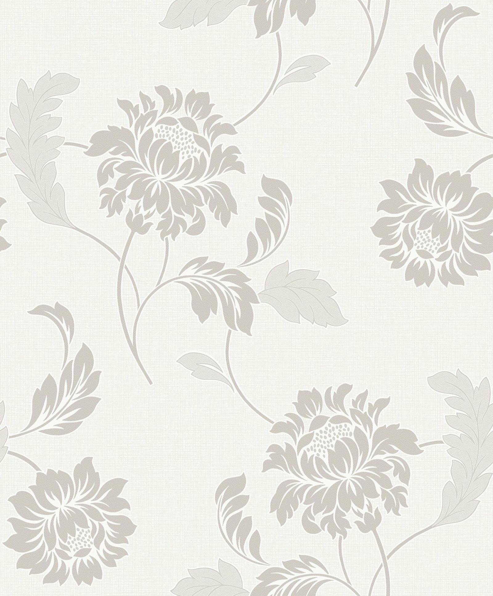 1656x2000 Rasch Sienna Floral Motif Flower Pattern Glitter Embossed Textured  Wallpaper (Cream 304817)