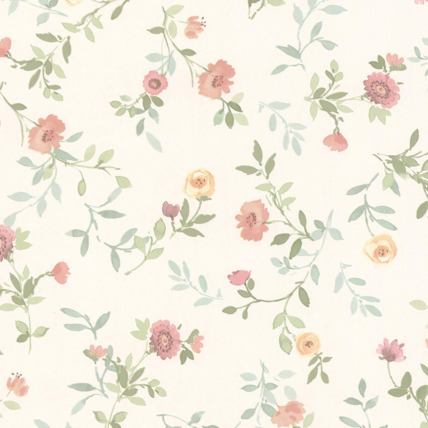 1500x1500 Fine Decor Sophie Floral Wallpaper - FD68880 - Salmon