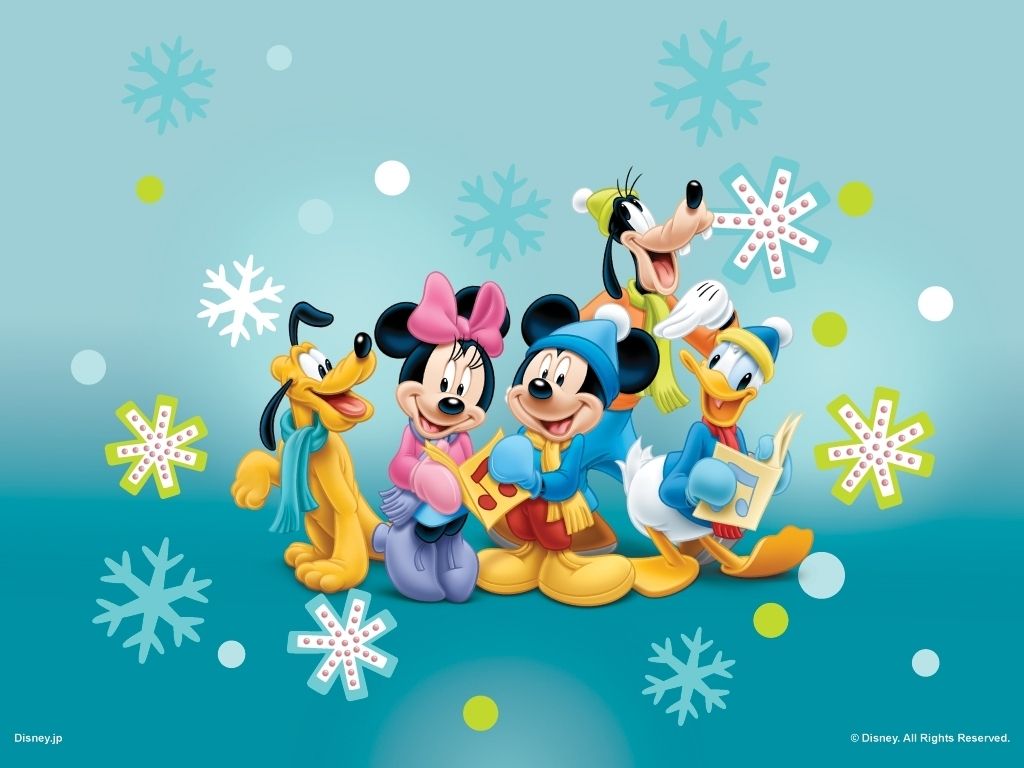 1024x768 Mickey Mouse and Friends Caroling Wallpaper - Disney Wallpaper