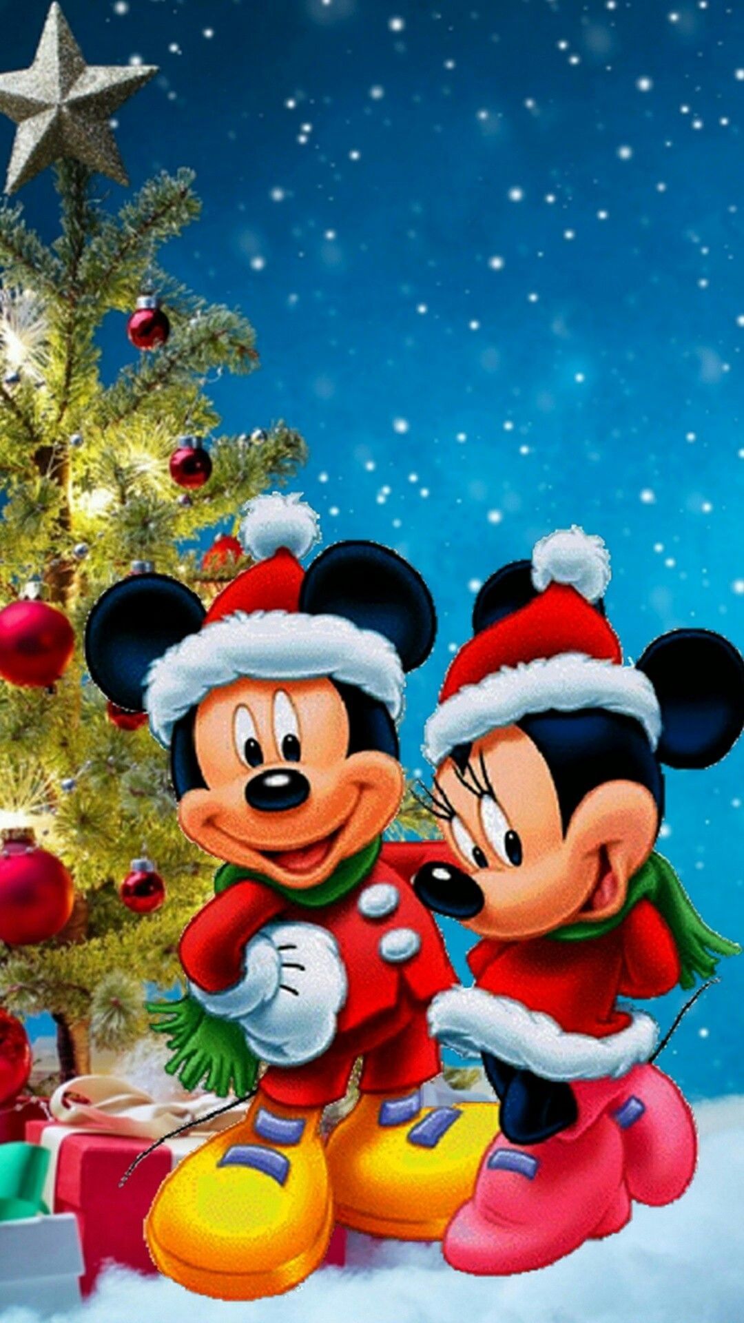 1080x1920 74+ Mickey Christmas Wallpapers on WallpaperPlay