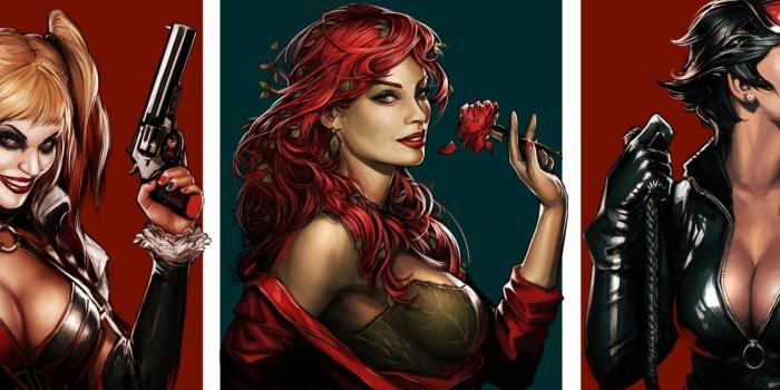 1332x850 Wallpaper batman, harley quinn, DC Comics, Catwoman, Selina Kyle