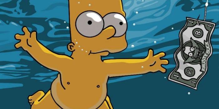 1024x768 Bart parodiando Nevermind de Nirvana. | simpson meme | Simpsons art