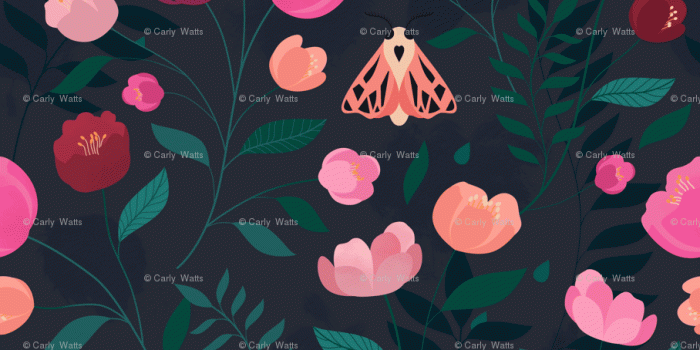 908x908 Spring Rain wallpaper - carlywatts - Spoonflower