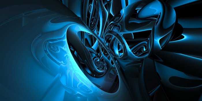 2560x1440 Shiny blue metallic shapes wallpaper - Abstract wallpapers - #46036