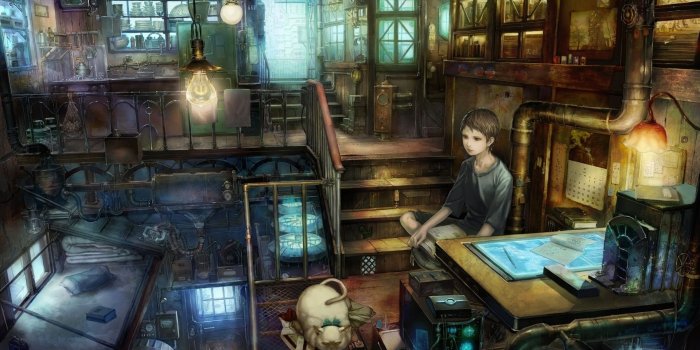 1920x1080 Drawing Anime Room HD wallpaper