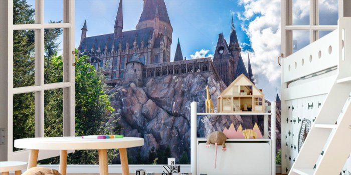 1500x1101 Beautiful Castle Kids Wallpaper Room Sticker Wall Nursery Magic Castle  Window Wallpaper Self Adhesive Exclusive Design Photo Wallpaper