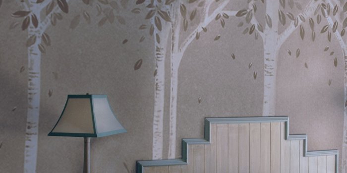 1500x1500 Contemporary wallpaper / nature pattern / handmade / hand-painted