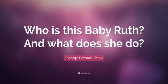 3840x2160 George Bernard Shaw Quote: “Who is this Baby Ruth? And what does she