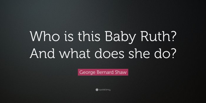 3840x2160 George Bernard Shaw Quote: “Who is this Baby Ruth? And what does she