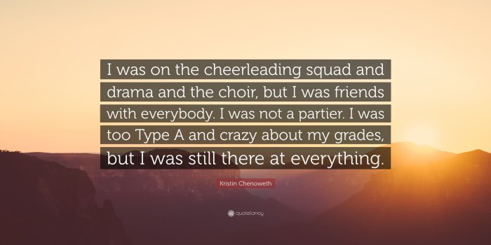 3840x2160 Kristin Chenoweth Quote: “I was on the cheerleading squad and drama