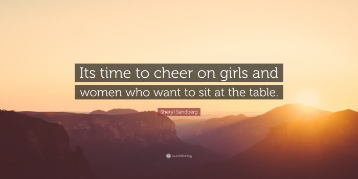 3840x2160 Sheryl Sandberg Quote: “Its time to cheer on girls and women who