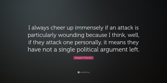 3840x2160 Margaret Thatcher Quote: “I always cheer up immensely if an attack