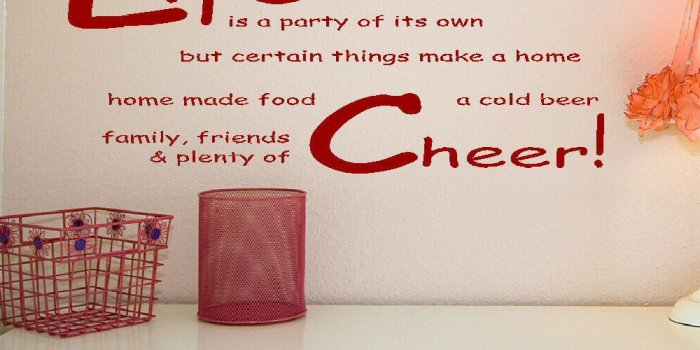 1000x1000 US $14.03 |LARGE BEDROOM QUOTE LIFE CHEER BEER WALL ART STICKER GRAPHIC  DECAL MATT VINYL NURSERY WALLPAPER-in Wall Stickers from Home & Garden on 
