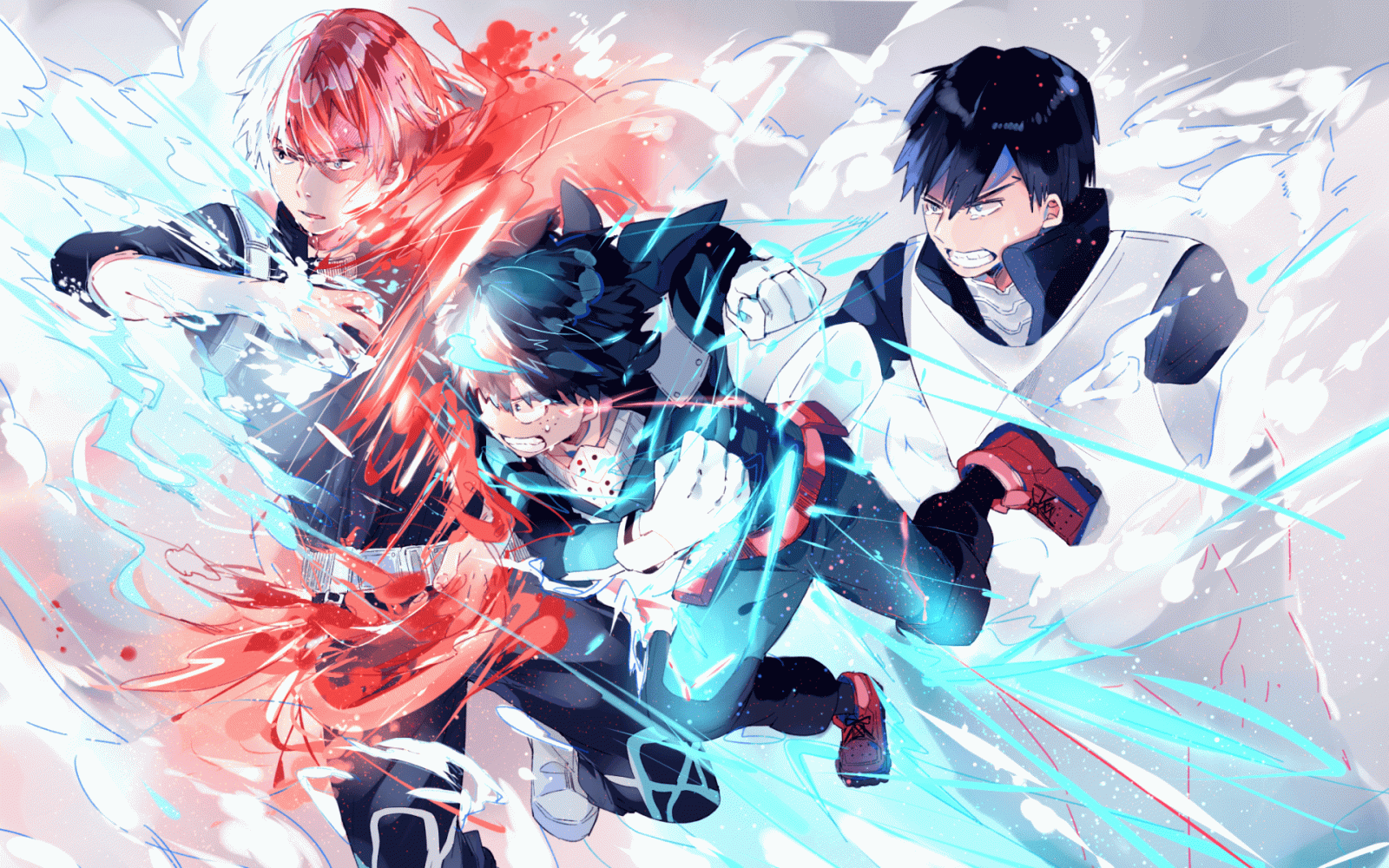 1920x1200 Download wallpapers Shouto Todoroki, Izuku Midoriya, Tenya Iida, My