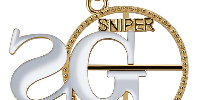 1001x1001 Hip Hop Gold Plated Soild 2G Sniper Gang Sign Pendant Necklace Charm Long  Chain for Men