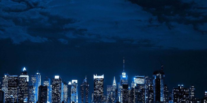 1200x1024 Blue Neon Cityscape for Samsung Galaxy Tab | Bright lights big city