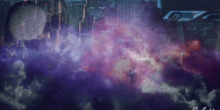 1366x768 Galaxy upside down city wallpaper - CALATION EDITS