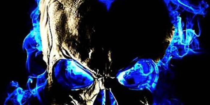 720x1280 Blue flame skull fire. Coolest skull wallpaper for free. #skull