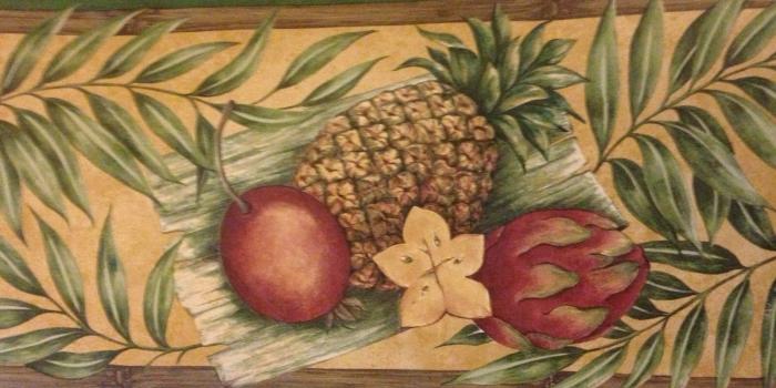 1600x1200 Six ~tropical Fruit~ Wallpaper Border Rolls Tommy Bahama - Pineapple