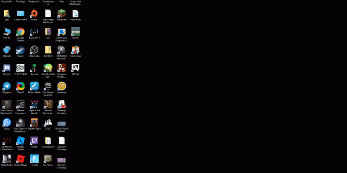 1920x1080 Desktop background is there; then as I hover over icons it turns