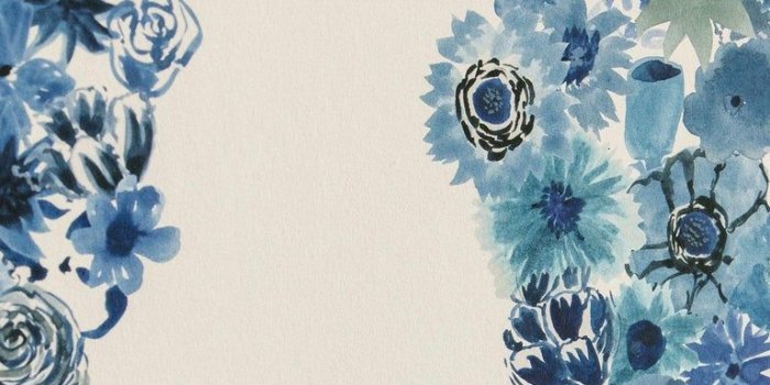 768x1195 Flora - Casbah Blue Floral Wallpaper