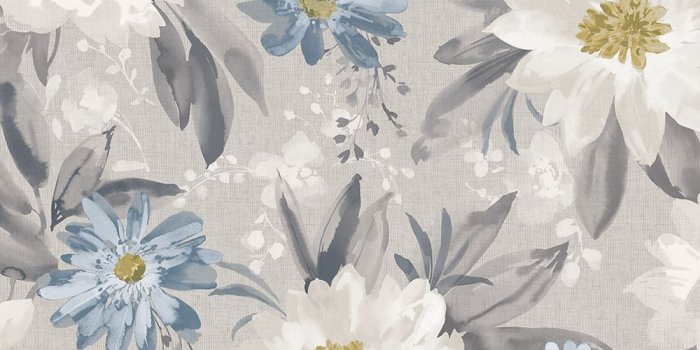 1000x1000 Details about Arthouse Painted Dahlia Grey Blue Floral Wallpaper Flowers  Country Garden