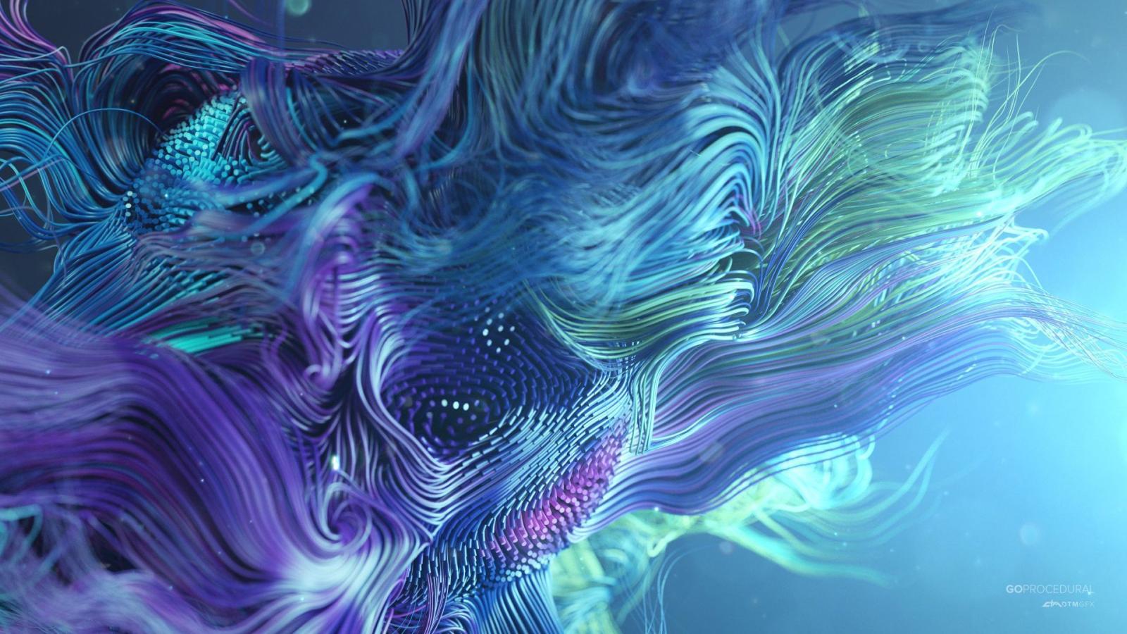 1920x1080 Wallpaper waves, lines, abstract, 3D, colorful, 4K, Abstract #19796