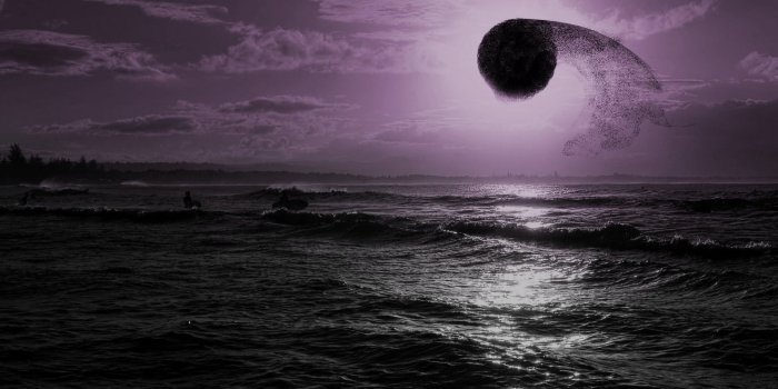 1920x1080 Body of water under black moon HD wallpaper | Wallpaper Flare