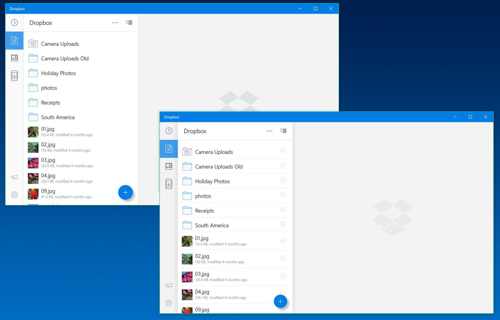 2047x1309 Dropbox for Windows 10 updated with a new design and the ability to