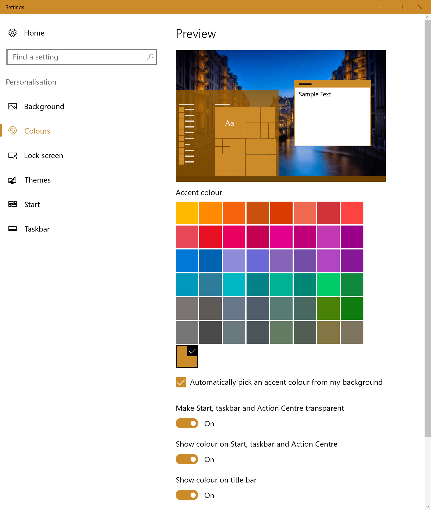 1479x1748 colors - Can I change the Windows 10 Automatic accent colour palette