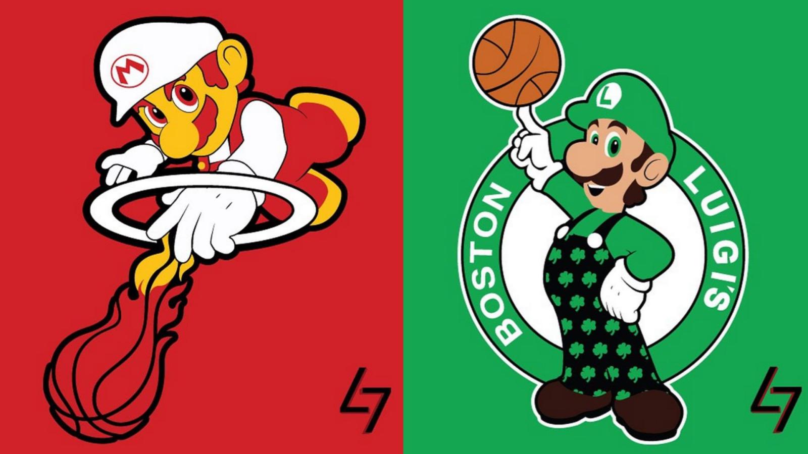1920x1080 NBA logos redesigned with video game characters