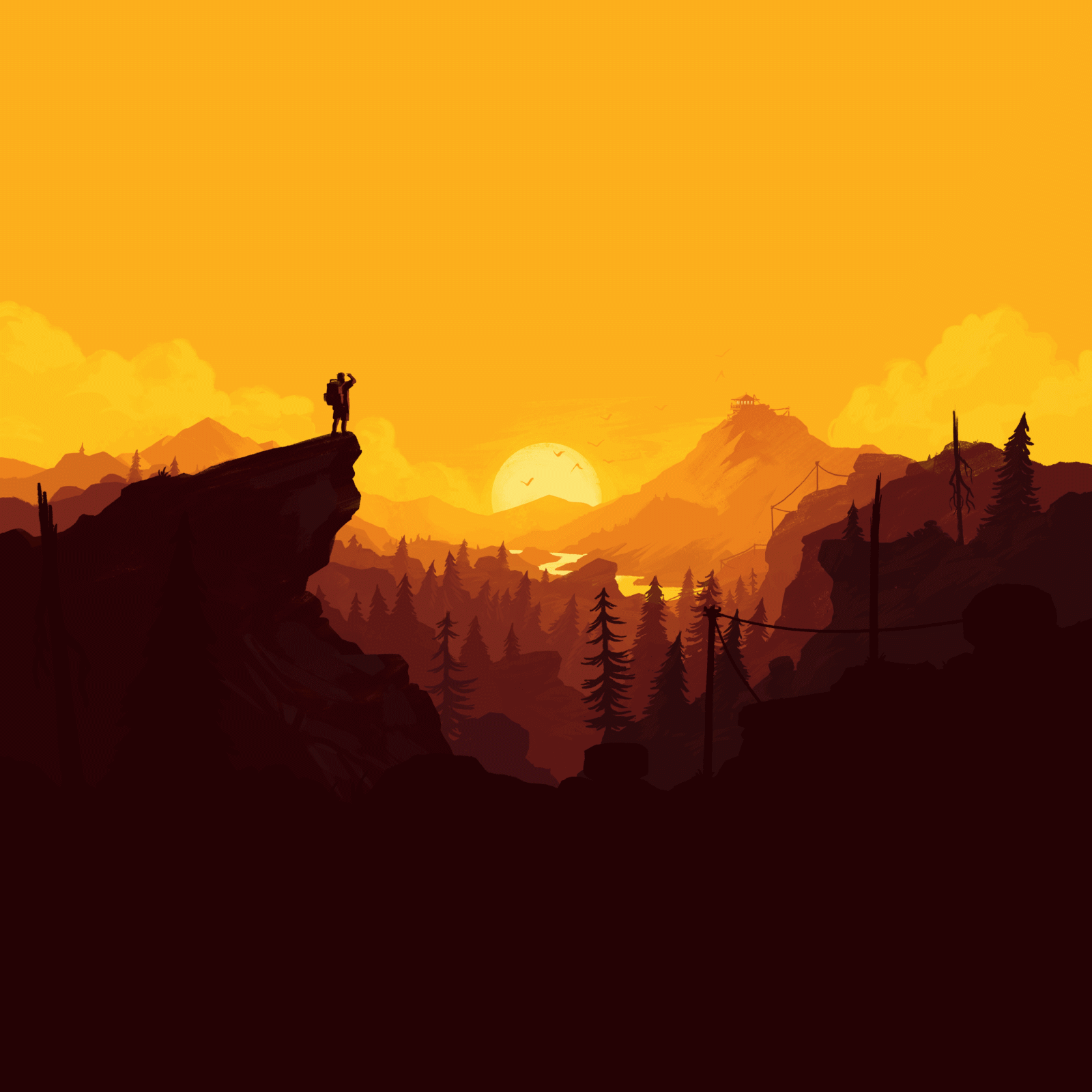 2732x2732 Video Game Firewatch Mobile Wallpaper | Creative designs in 2019