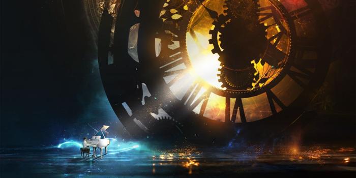 1280x720 Wallpaper Piano, Steampunk Clock, Kid, HD, Creative Graphics, #8473