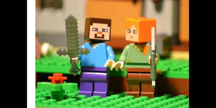 1280x720 Minecraft Lego Stop Motion Animation - Steve and Alex have to move