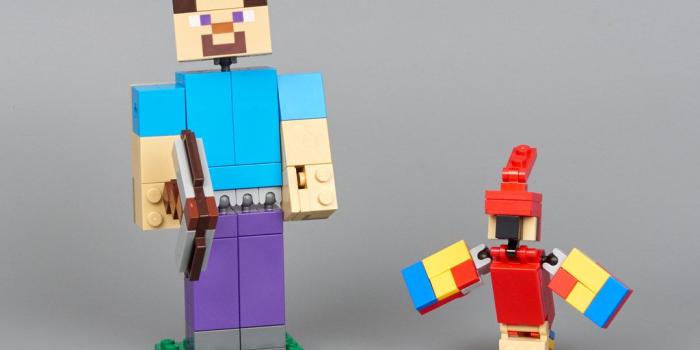 1024x768 LEGO Minecraft 21148 Minecraft Steve BigFig with Parrot review