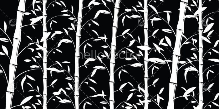 1024x1024 Bamboo pattern background. Seamless black and white decorative bamboo  branches wallpaper - vector illustration - Hello Vector