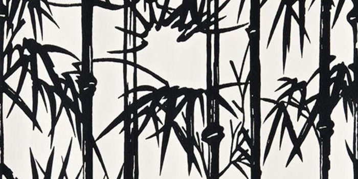 1000x1000 Black / Off-White BP2119 Bamboo Farrow & BallWallpaper | Decor Supplies