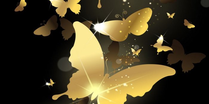 1080x1920 Flying Golden Butterflies Lockscreen Android Wallpaper free download