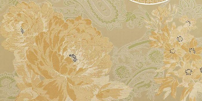 842x1191 Flowers wallpaper Atlas TEM-5109-3 non-woven wallpaper structured with  Paisley Muster shimmering beige pastel orange white pale green 7,035 m2