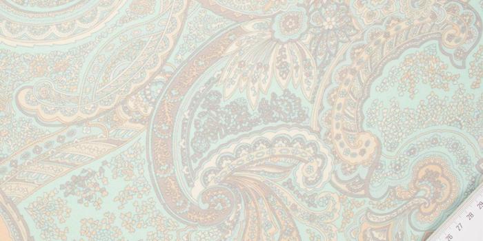 940x940 Designer Pastel Paisley Printed Silk Crêpe (£149.90/metre) | Joel