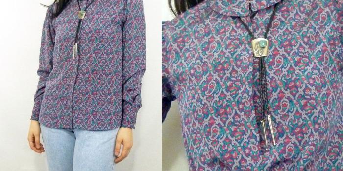 1500x1041 1980s Silky Blouse | Pastel Paisley Baroque Wallpaper Print Silky Polyester  Button Up | Evan-Picone