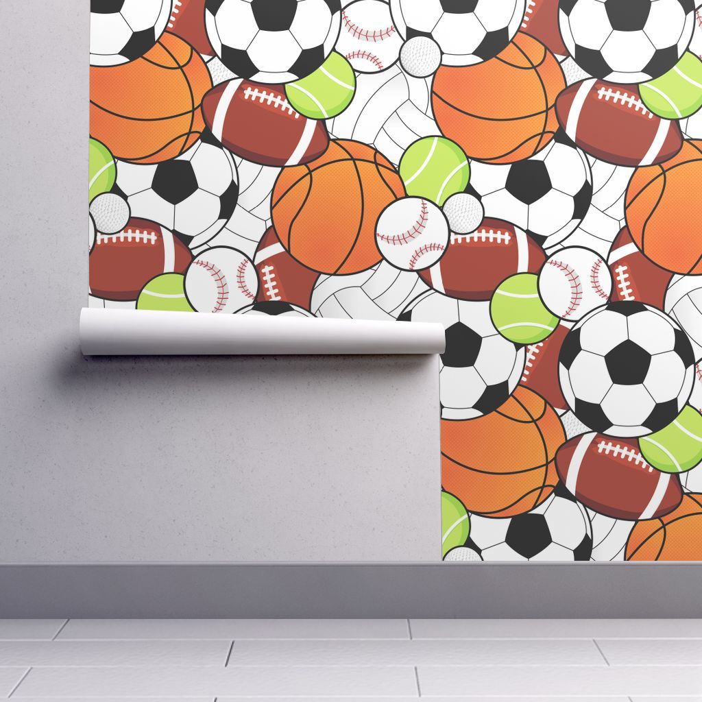 1024x1024 Sports Balls Pattern wallpaper - jannasalak - Spoonflower
