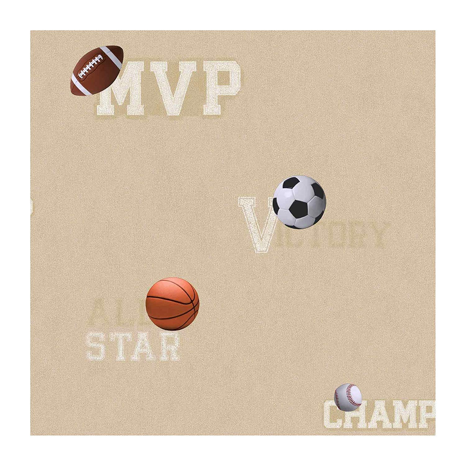 1500x1500 Amazon.com: York Wallcoverings ZB3190 Sports Ball Wallpaper, Linen