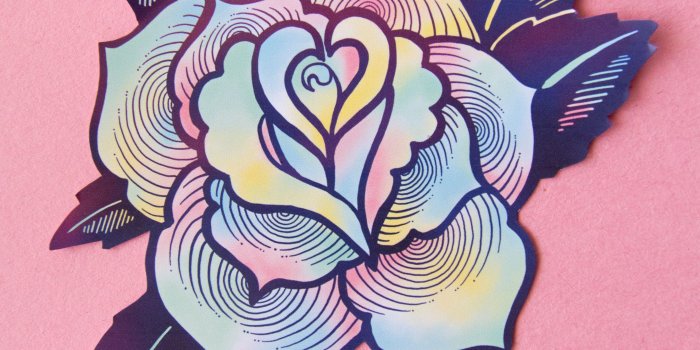 2926x4096 Large Psychedelic Tattoo Rose Sticker #TraditionalTattoos | My
