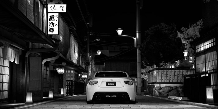 1920x1080 black and white, cars, Toyota, monochrome, back view, vehicles