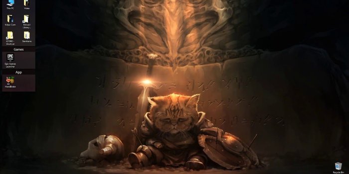 1280x720 DesktopHut - Skyrim Sad Cat Live Wallpaper