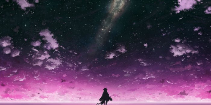 2162x920 Anime Purple Sky Wallpaper and Background Image | 2162x920 | ID