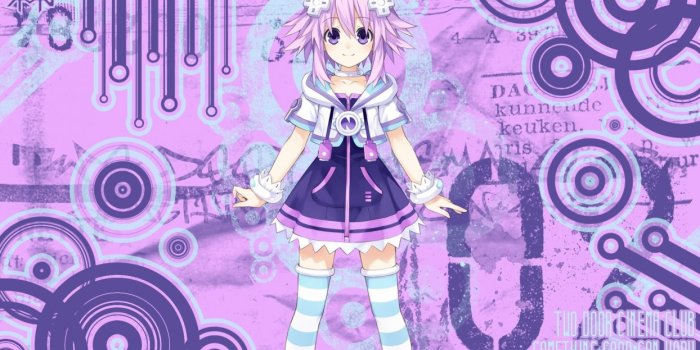 1244x700 Purple hair short hair anime purple eyes anime girls Hyperdimension