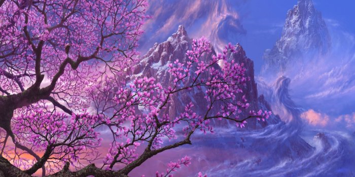 1920x1080 Anime Artwork Asia Dragons Fantasy Art Purple Trees #3878 Wallpapers