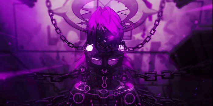 1280x720 Wallpaper Engine - Purple Anime Girl Audio responsive(EDITED)